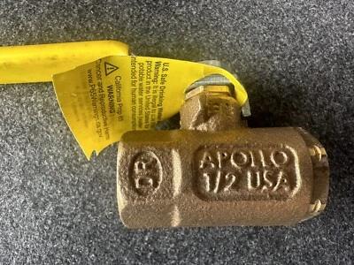 Apollo 1/2" 70B-143-64 - Bronce, Puerto Estándar 600 PSI, Válvula de Bola NPT Nuevo Foto 1 de 4