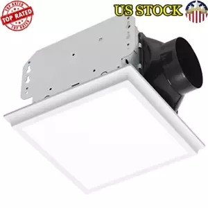 Bath Exhaust Fan W/ LED Light Ceiling Mount Laundryroom Bathroom Ultra Quiet New - Picture 1 of 7