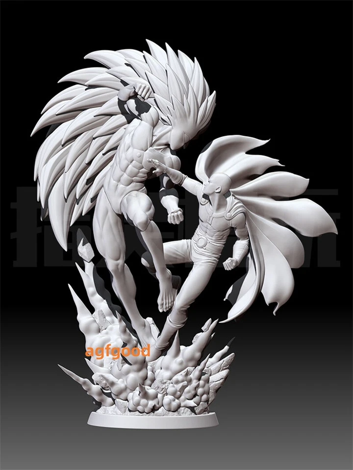 ONE PUNCH-MAN Saitama VS Lord Boros GK Statue Action Figure Unpainted Kit Resin  - Image 1 of 4