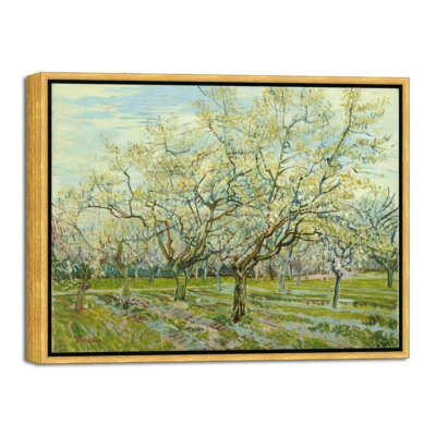Framed Wall Art of The White Orchard by Van Gogh Paintings Bronze Gold Frame - Image 1 of 4