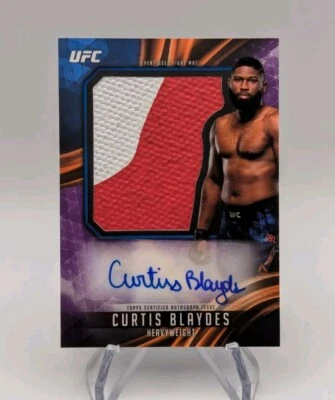 Curtis Blaydes 2019 Topps UFC Knockout AJM-CB 2 Color Jumbo Mat Relic Auto #d/25 - Image 1 of 2