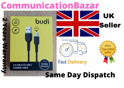 NEW Budi USB-A to USB C 3M Cable - Image 1 of 2