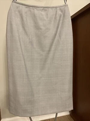 Falda Lápiz YVES SAINT LAURENT YSL Gris Lana A Cuadros Hecha en Francia S XS Foto 1 de 4