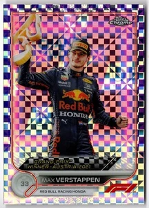 2022 Topps Chrome Formula 1 Purple Checker Flag Refractor MAX VERSTAPPEN 159 199 - Picture 1 of 1
