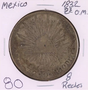 1832 Zs OM Mexico Silver 8 Reales - Zacatecas Mint - Picture 1 of 2