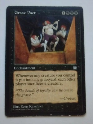 MTG Magic the Gathering English Grave Pact 1998 Stronghold MP - Image 1 of 2