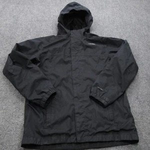 The North Face Jacket Boys Large Black Long Sleeve Logo Outdoor Hooded Full Zip - Picture 1 of 15