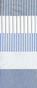 Tela 100 % algodón, 12" cuadrados X 5 rayas azules y blancas retazos artesanales - Imagen 1 de 6