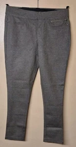 DKNY Jeans Leggings Brown Grey Stripe Stretch W36 L30 Size Large - Picture 1 of 6
