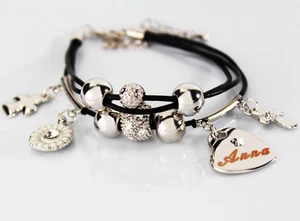 Pulsera ANNA con nombre de oro blanco - Regalos de cumpleaños Navidad Pascua para ella - Imagen 1 de 7