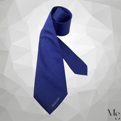 Corbata de seda con patrón de eslabones de cadena azul Missoni $130 hecha en Italia 59” - 3,25” nueva con etiquetas Foto 1 de 4