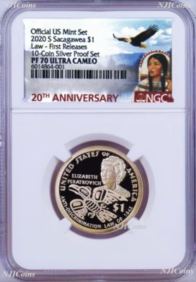 2020 S Proof Native American NGC PF70 $1 Anti-Discrimination v. SilverSet coin  - Image 1 of 2
