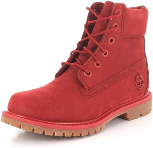 Stivali da combattimento Timberland 6 pollici premium da donna taglia US 7 5 rosso rubino impermeabili