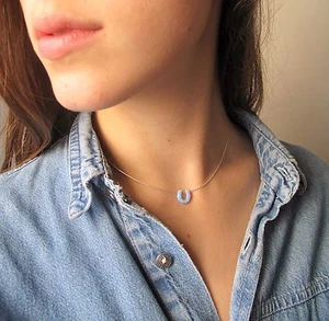 Ópalo Herradura Dije Collar Lleno de Oro Colgante Azul Suerte Delicioso Nuevo Dios Gema - Imagen 1 de 9