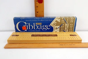 Baron Wood Cribbage 2 Player Board No. 5-1062/100 Gently Used w/Original Box - Picture 1 of 10