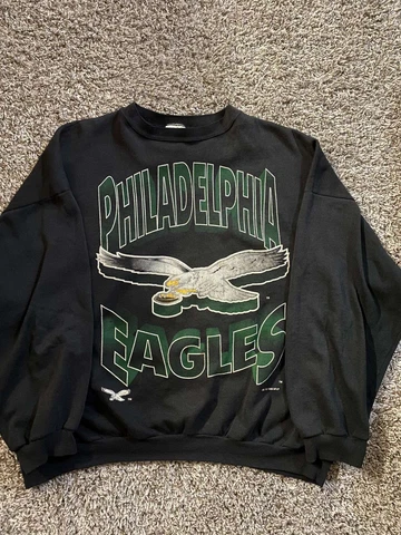 VTG RARE 90s PHILADELPHIA EAGLES  SWEATSHIRT MADE IN USA NFL AOP GRAPHIC 1994 Cover