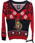 NHL Ottawa Senators Women's Medium V-Neck Sweater Brand New Klew Size Small S