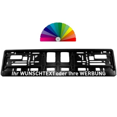 Kennzeichenhalter mit WUNSCHTEXT -NEU Nummernschildhalter Spruch Werbung Text VU - Bild 1 von 3