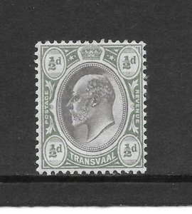 TRANSVAAL SCOTT 268 MH FINE - 1904 1/2p GRAY GREEN & BLACK ISSUE - EDWARD VII - Picture 1 of 2