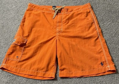 Baúl de baño Polo RL para hombre talla M naranja malla calzoncillos forro bolsillos playa Foto 1 de 4