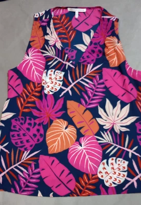 Violet and Claire Top Size M Sheer Blouse Multicolor Pink, Orange, Red - Image 1 of 4