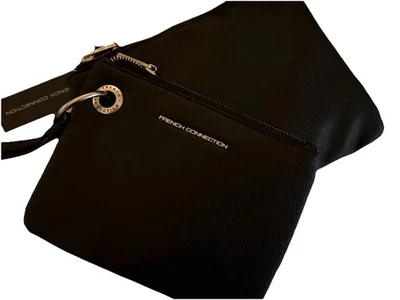 French Connection Lara Pebble Double Slim Pouches Wristlet Mini Handbag Purse - Image 1 of 4