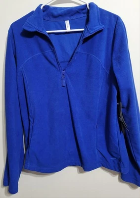 Exertek Women's Large Blue 1/4 Zip Pullover Fleece Jacket New With Tags - Image 1 of 4