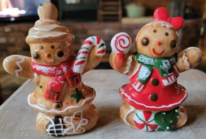 Cerámica Pan de Jengibre Hombre y Mujer Salero y Pimentero - Vacaciones/Navidad - Imagen 1 de 3