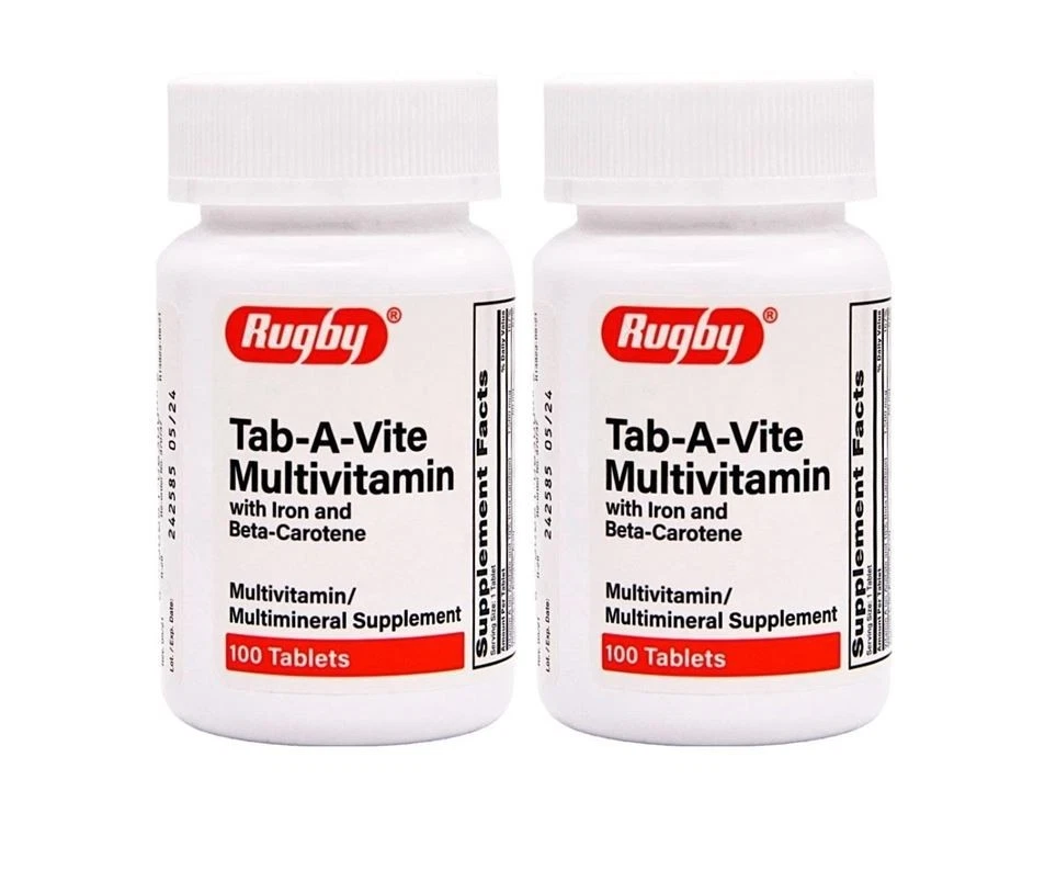 Multivitamínico diario Rugby Tab-A-Vite con hierro y betacaroteno 200 Foto 1 de 4