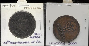 1985 Victoria 150thAnniversary Logo Last Hawthorn Coat of Arms BRIM Medal Carded - Picture 1 of 1