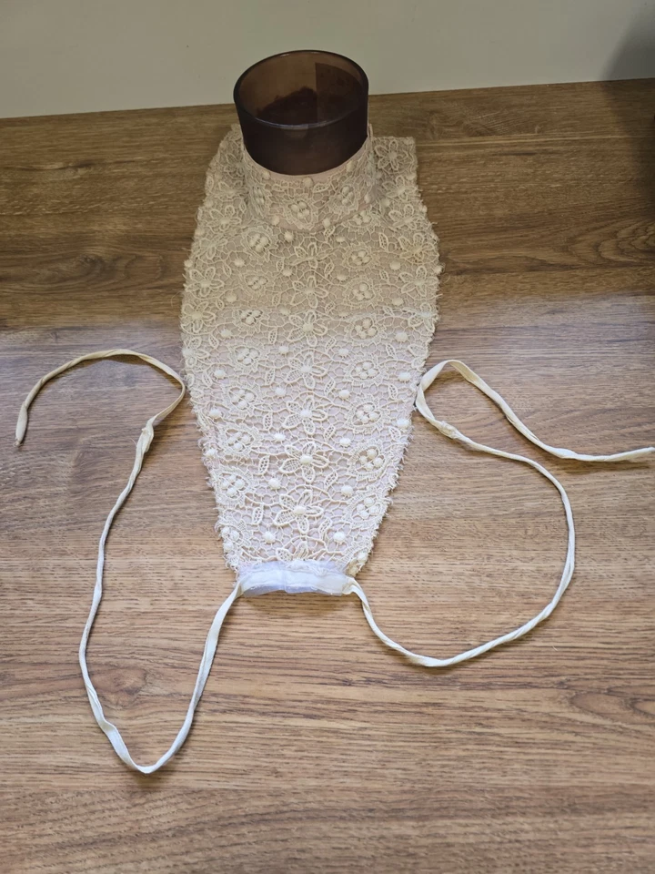 Antiguo Chemisette/Vestido Eduardiano Irlandés Crochet Encaje - Cuello Alto Modestia  Foto 1 de 4