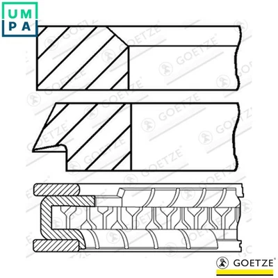 4x PISTON RING KIT 08-440200-00 STD FOR M13A 1.3L 4cyl - Image 1 of 4