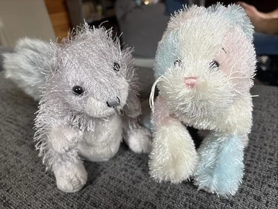 Cotton Candy Bunny  & Grey Squirrel Webkinz Ganz Small No Tag Code HM174 HM203 - Image 1 of 4
