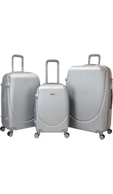 Equipaje giratorio expandible rígido TPRC Barnet, plateado, juego de 3 piezas Foto 1 de 4