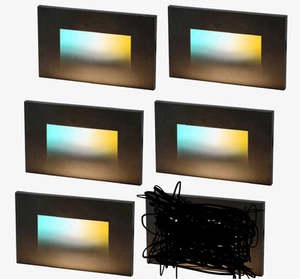 5 Pack Dimmable 3 Color Upgraded 120V LED Indoor 4.75 Inch | Black 3000/5000k - Picture 1 of 6