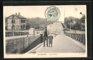 AK Le Guétin, Kanalbrücke 1905 - Bild 1 von 2