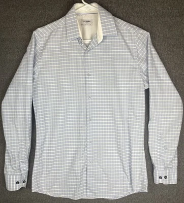Duchamp London Shirt Mens M 15 1/2 Blue Striped Long Sleeve Button Up - Image 1 of 4