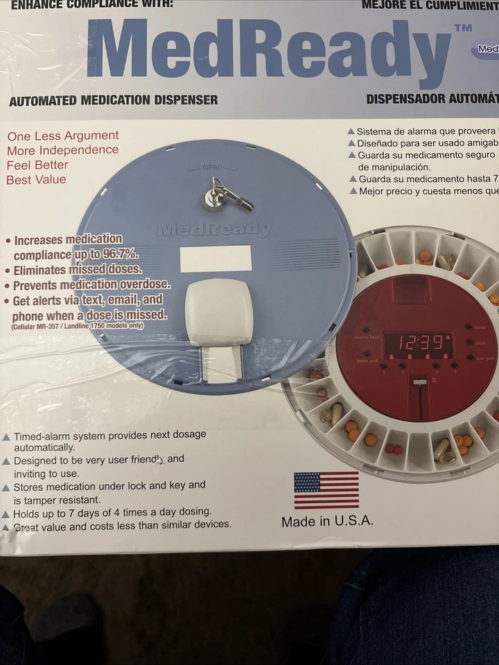 MedReady 1700 Automated Medication Pill Dispenser With Lock And Key - Image 1 of 4