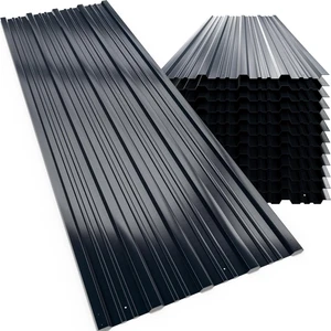 12X Lamiere Zincate Profilate 129Cm X 46Cm = 7M² Lastre Trapezoidali Pannelli Co - Foto 1 di 12