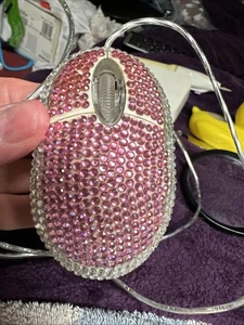Ratón rosa para ratones de computadora portátil con estrás de cristal brillante - Imagen 1 de 8