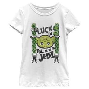 Girl's Star Wars Yoda Luck of the Jedi T-Shirt - Picture 1 of 7