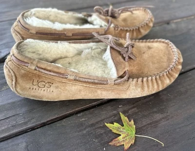 UGG Dakota Moccasin Slippers Rubber Bottom Women's Brown Suede Insulated - US 9 - Image 1 of 4