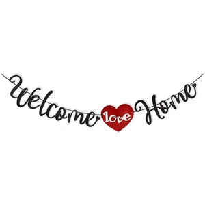 Welcome Home Girlande Willkommen Zuhause Deko Banner 3 Meter Papiergirlande - Bild 1 von 10