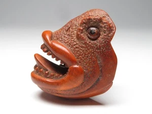Japan Antique Netsuke snakehead inro ojime sagemono rare Meiji era 1868-1912  - Picture 1 of 10