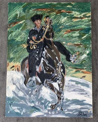 Pintura Caballo Grande De Colección Años 60 Firmada Witold Palka 30” X 22” MCM Original Foto 1 de 4