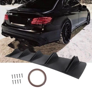 Black For Mercedes Benz C250 Rear Bumper Diffuser Shark Fin Lips Side Splitters - Picture 1 of 18