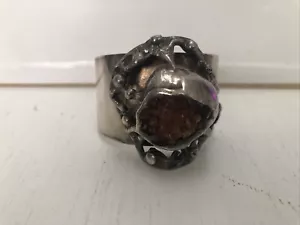 Bracciale enorme vintage 1970 Erik Dennung ambra grezza firmato Danimarca B+B - Foto 1 di 7
