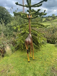 African Hand Carved Wooden Giraffe (6ft) - Picture 1 of 6