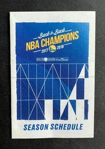 Vintage 2017-2018 Golden State Warriors Pocket Schedule 58-24 - Steph Curry!!! - Picture 1 of 4