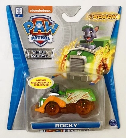 NIB Nicklelodeon Paw Patrol Spark Recycle Recycling True Metal Car Rocky Cover